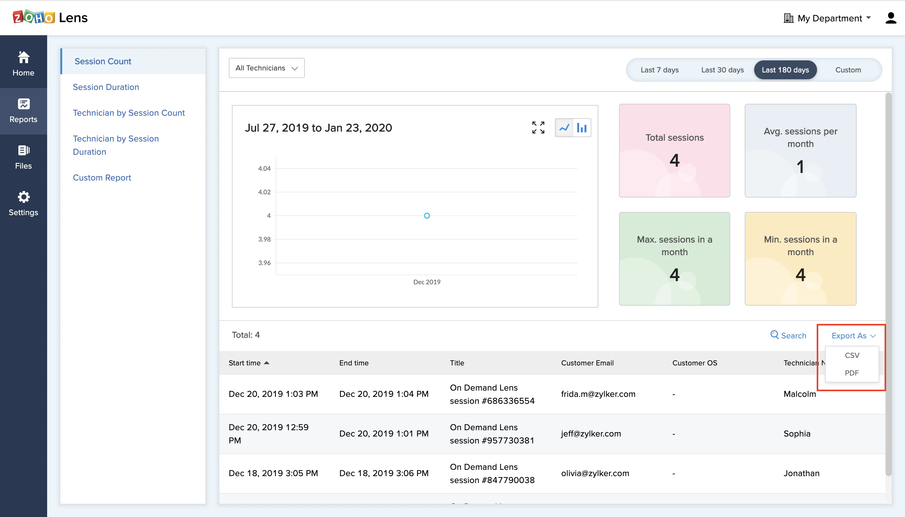 screenshot of Zoho Lens